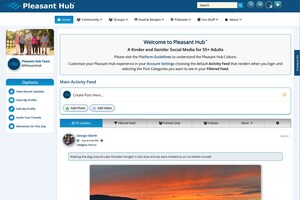 Pleasant Hub™ Launches Algorithm-Free Social Network For Adults 55+ to Encourage Community Connection