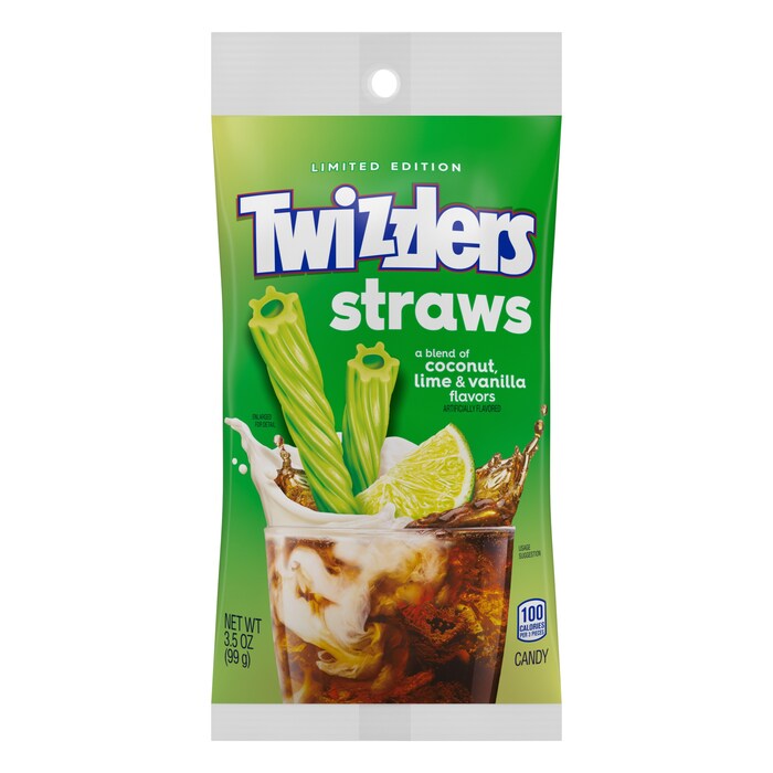 New, limited quantity TWIZZLERS Straws flavor feature a blend of coconut, lime and vanilla flavors, designed to be enjoyed as both an edible straw and a sweet snack — letting fans sip, bite and repeat as part of the Dirty Soda ritual.